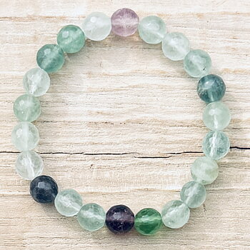 Armband 8mm Flourit Facettslipad