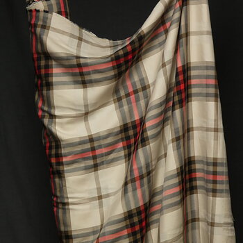 Tartanruta bomull, beige/röd/svart