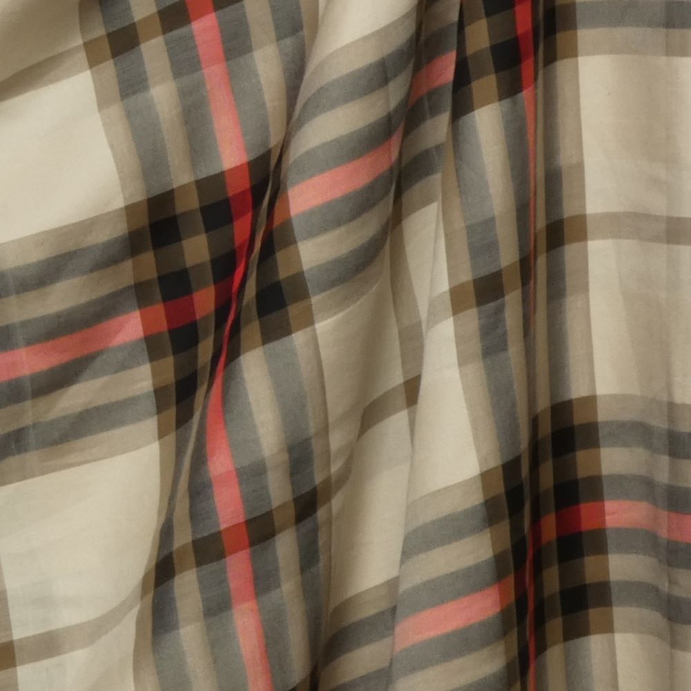 Tartanruta bomull, beige/röd/svart - 2