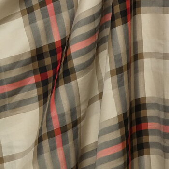 Tartanruta bomull, beige/röd/svart
