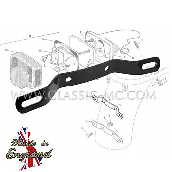 NUMBERPLATE REAR, TOP BRACKET 1973-