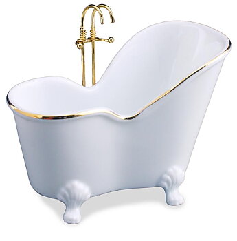 Old-fashioned sit-down bathtub