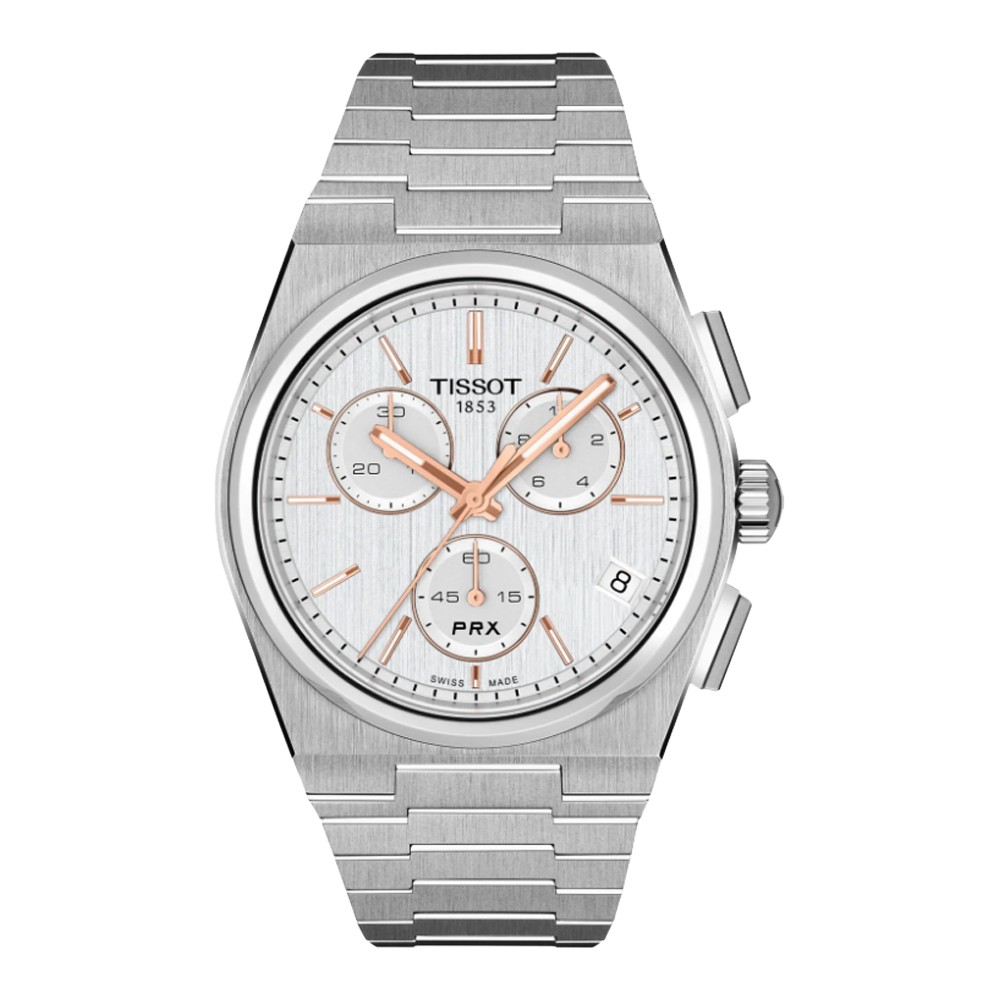 Tissot T137.417.11.031.00 PRX Chronograph 41 silver och rosé index