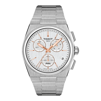 Tissot T137.417.11.031.00 PRX Chronograph 41 silver och rosé index
