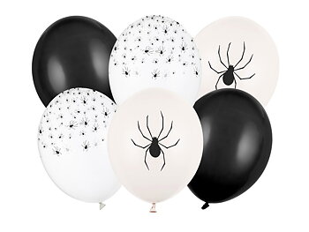 Halloweenballonger med spindlar 30 cm 6-pack