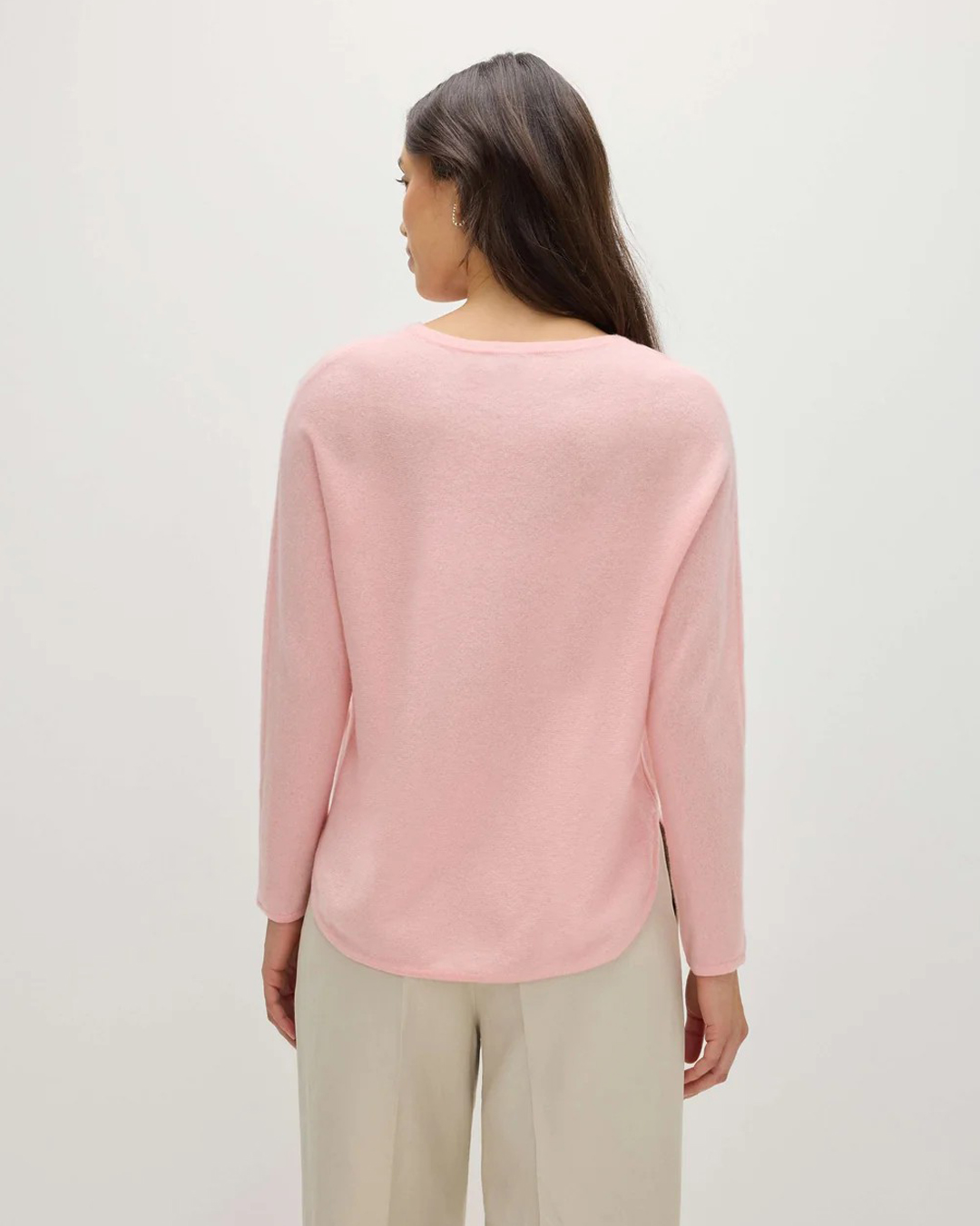 Kashmirjumper curved ljusrosa - 2