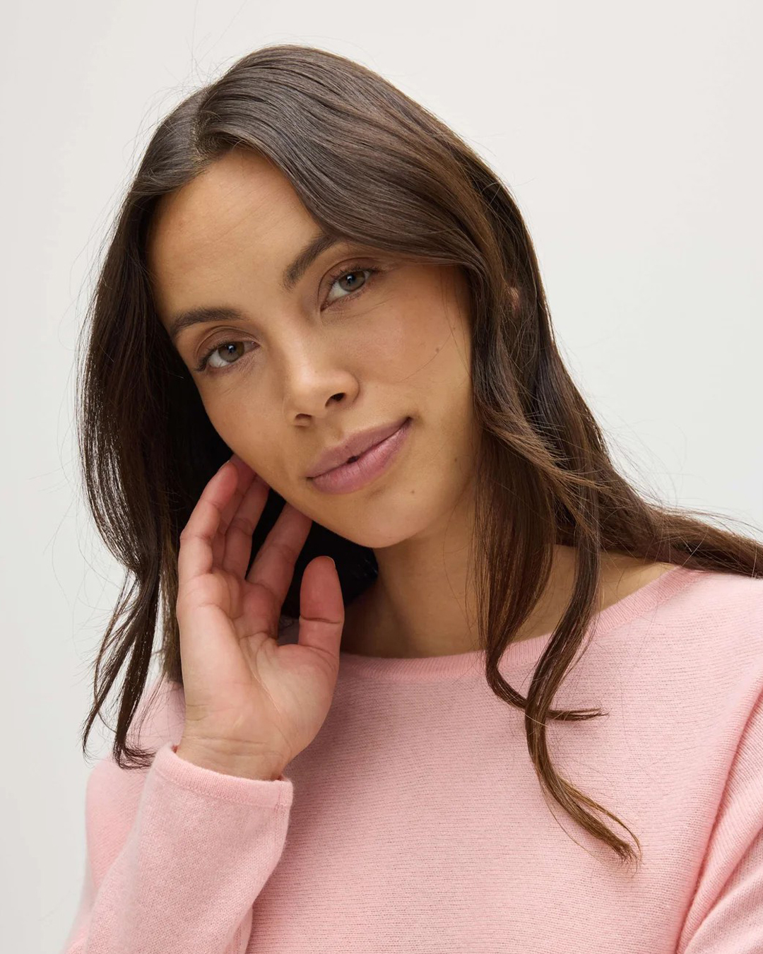Kashmirjumper curved ljusrosa - 3