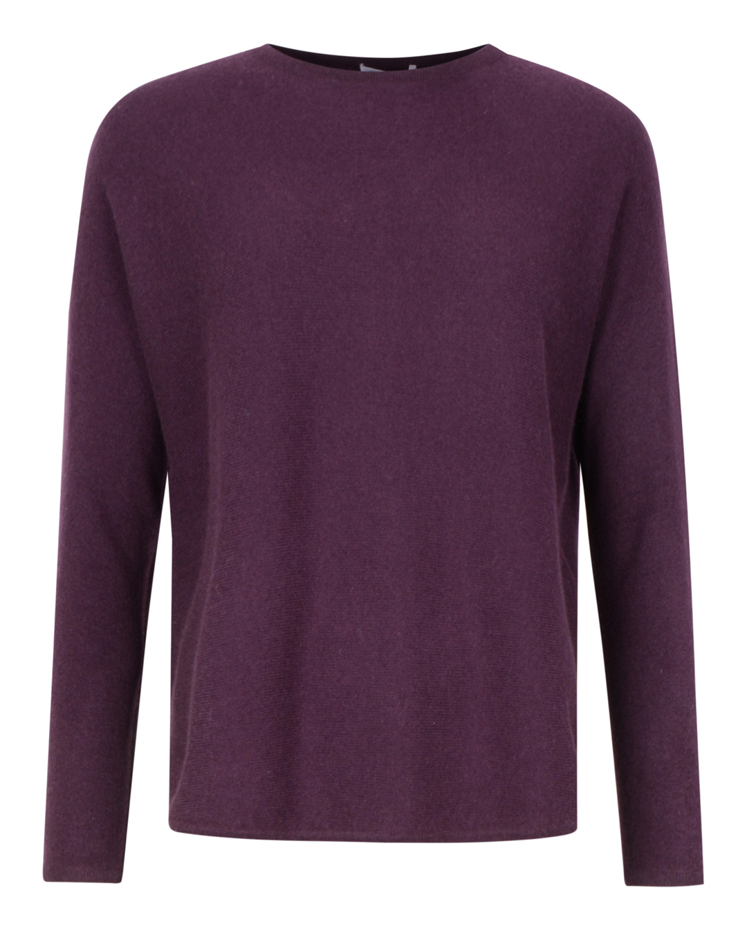 Kashmirjumper curved plommonlila