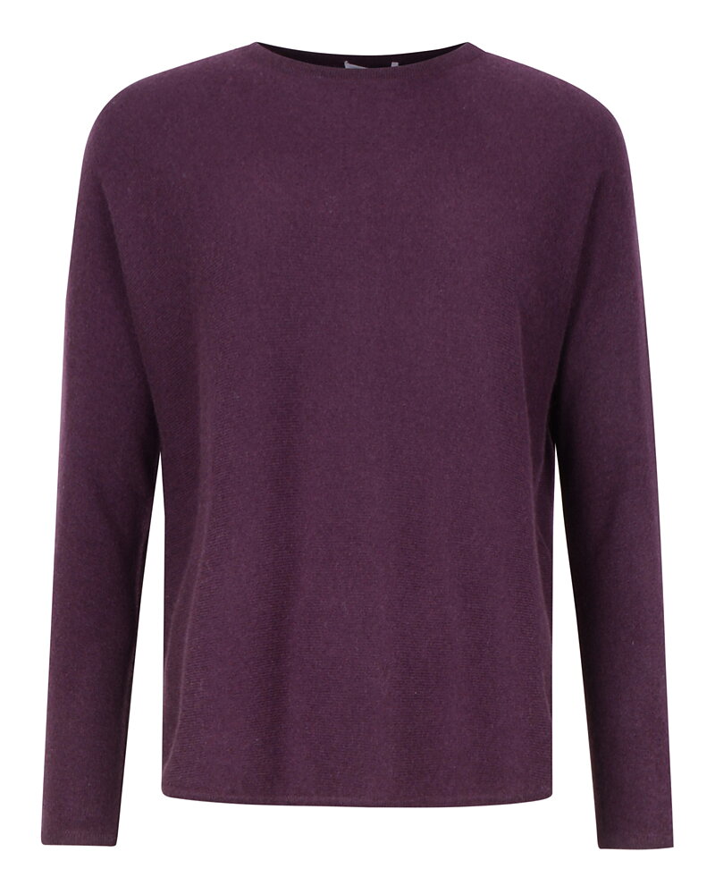 Kashmirjumper curved plommonlila