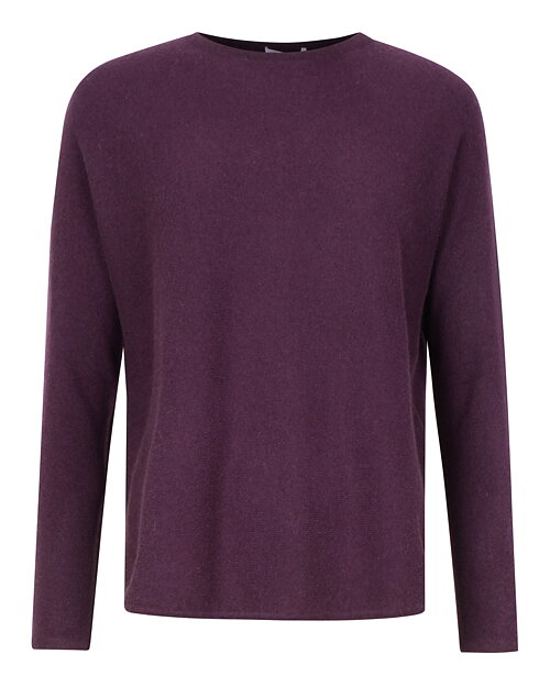 Kashmirjumper curved plommonlila