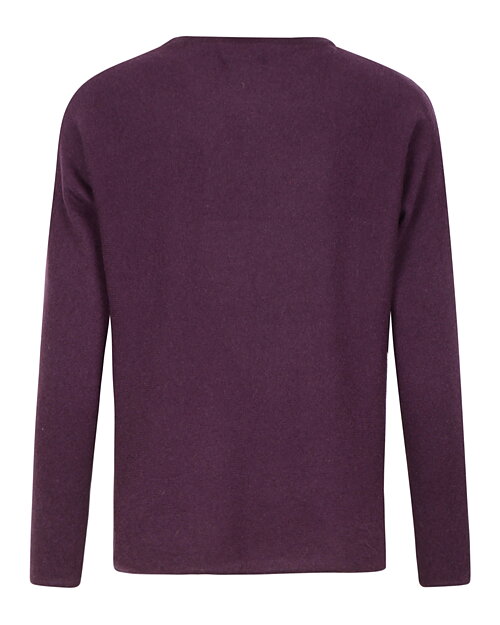 Kashmirjumper curved plommonlila - 2