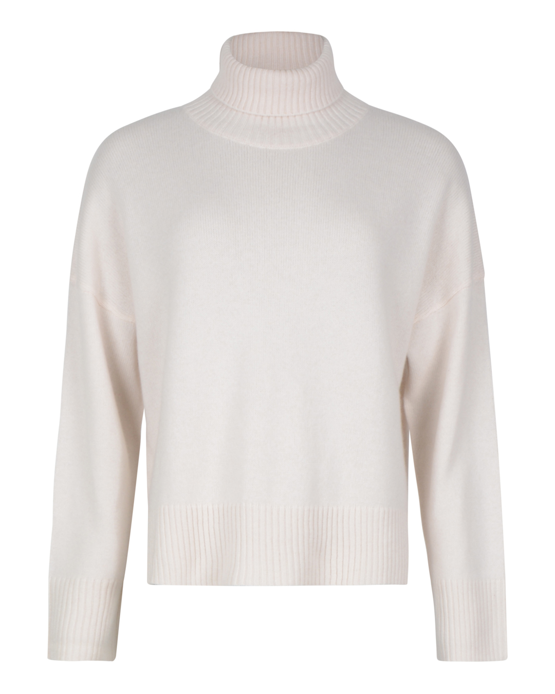 Kashmirpolo chunky slät offwhite