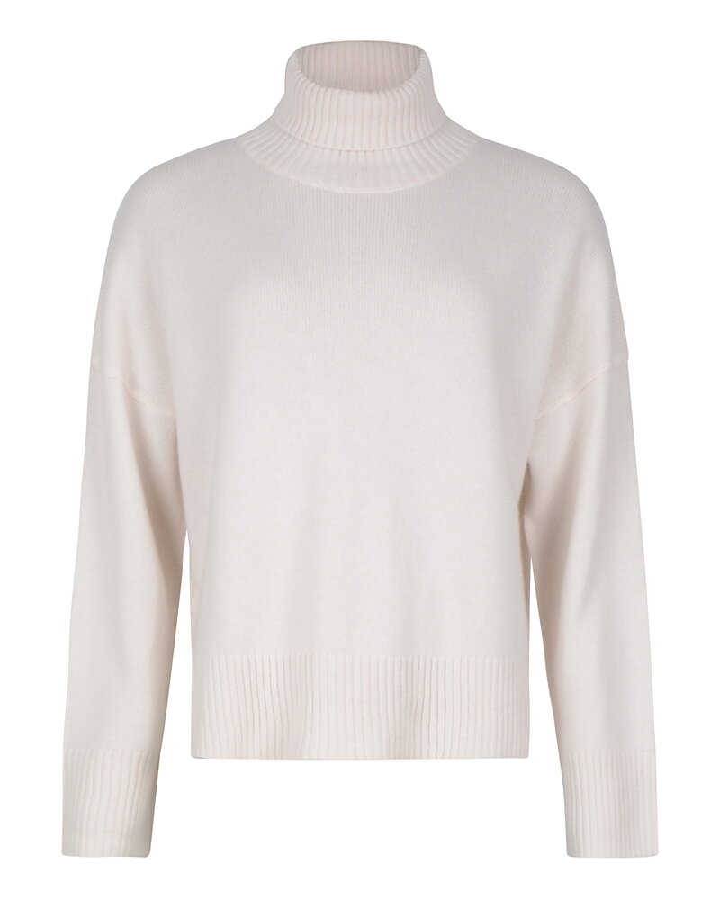 Kashmirpolo chunky slät offwhite