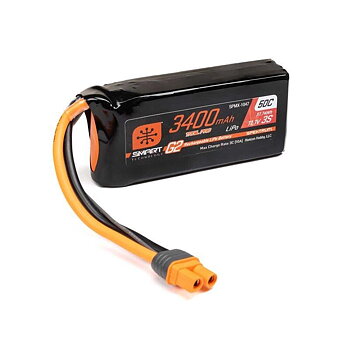 Spektrum Accessories 11.1V 3400mAh 3S 50C Smart G2 Trail Pro LiPo Battery: IC3