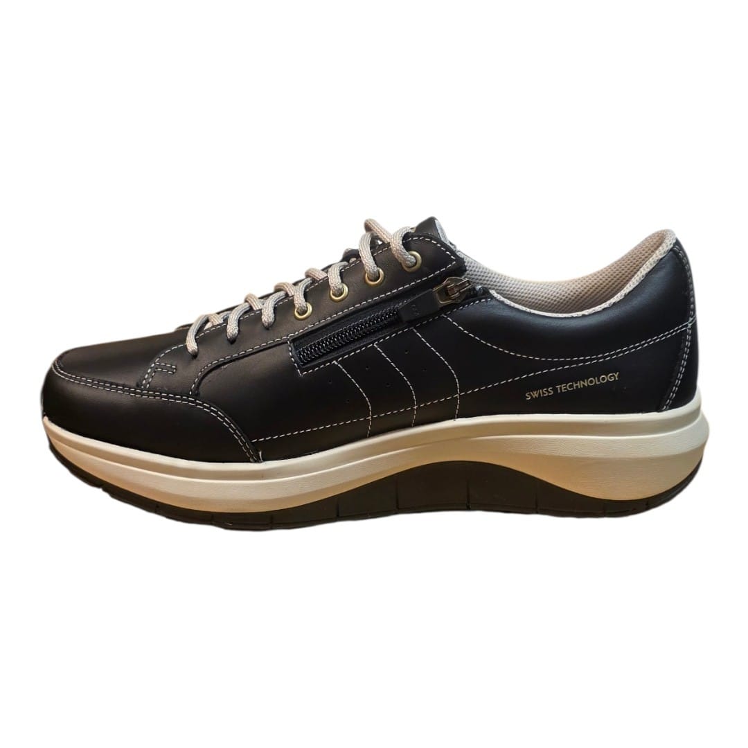 Joya Moscow Zip Black – Bekväm herrsko i premiumläder med snörning och sidodragkedja - 3