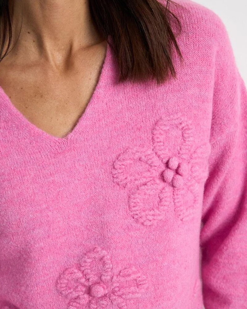 Jumper Anora med blommor rosa