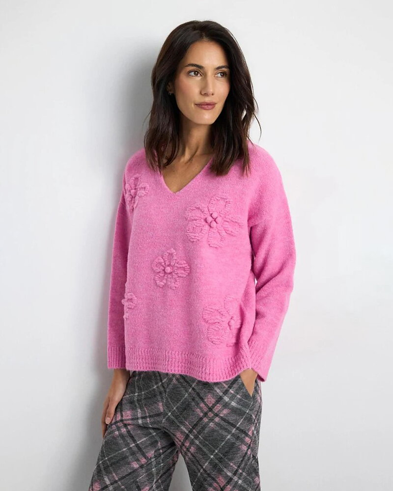Jumper Anora med blommor rosa