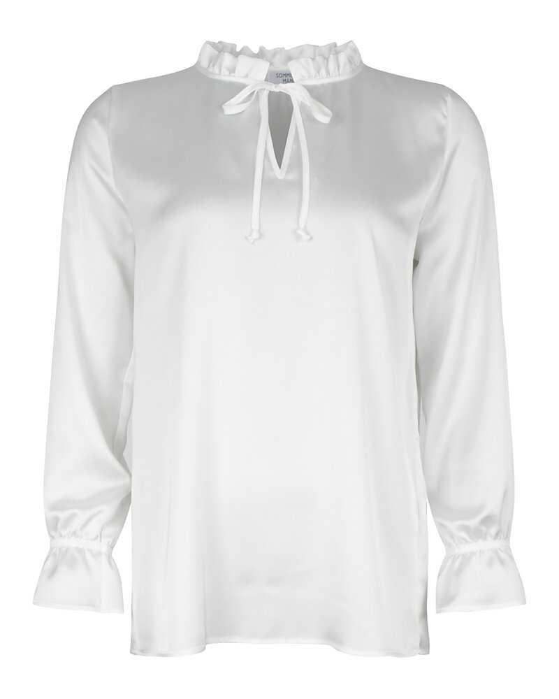 Blus Jarina volangkrage & knut offwhite