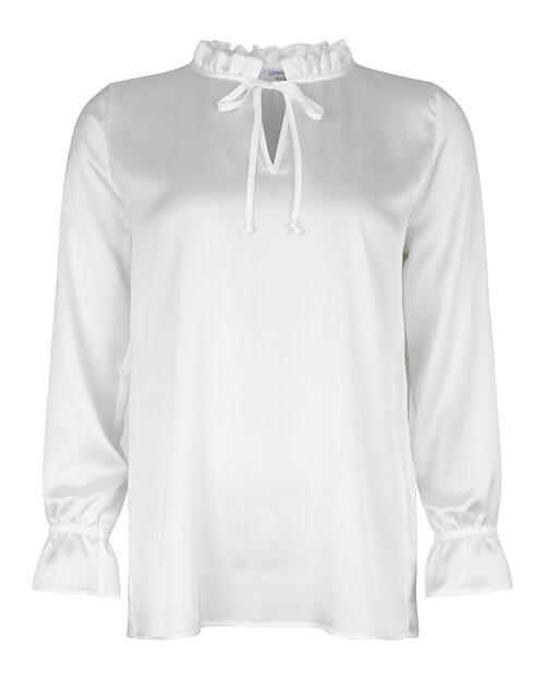 Blus Jarina volangkrage & knut offwhite