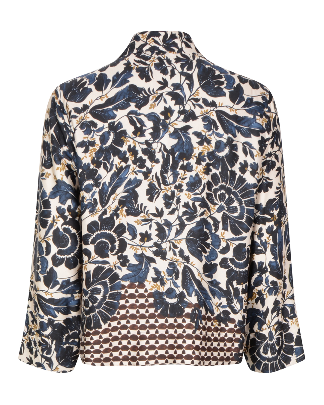 Skjortblus Fresko blommig blå/beige/brun - 4