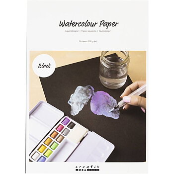 Akvarellblock A4 svarta papper 230 gram