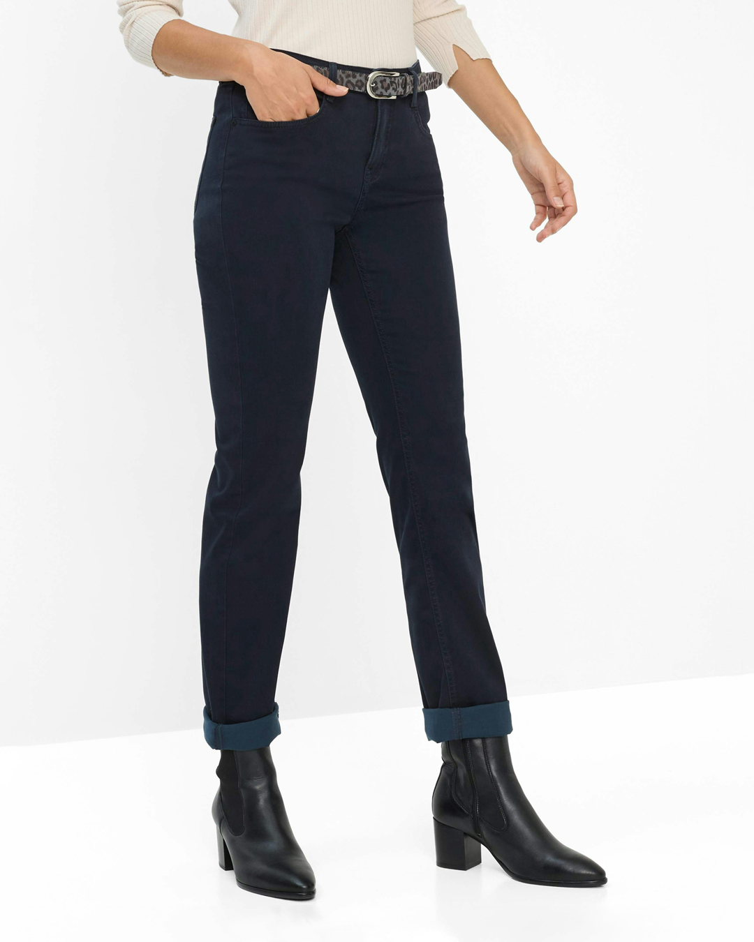 Jeans Mary kort marinblå lyocellbladning