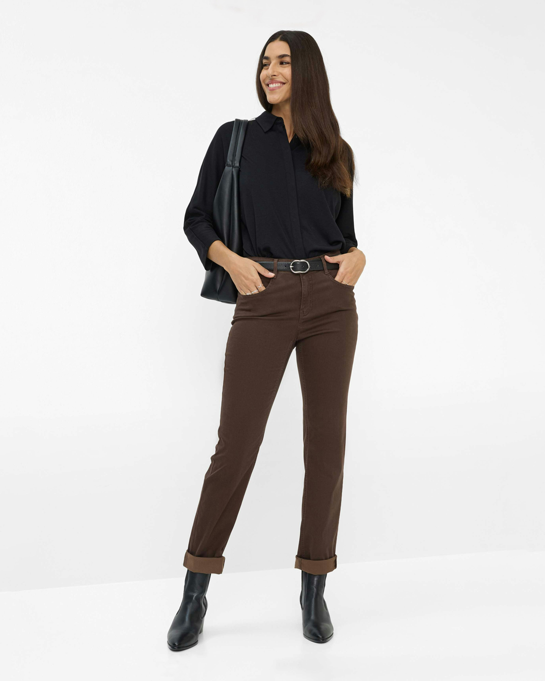 Jeans Mary kort brun lyocellbladning - 3