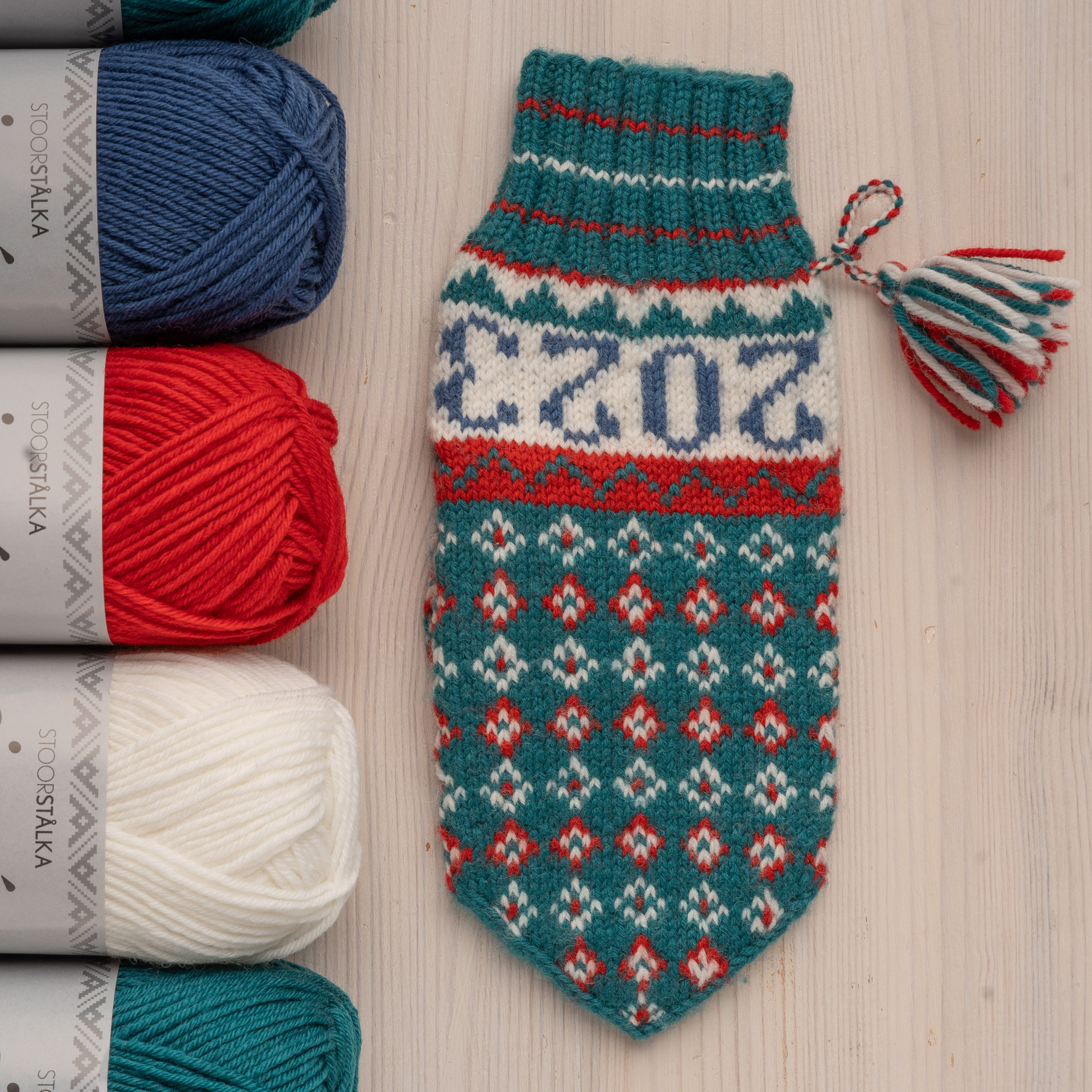 Knitting bundle mitten Nils Petter Arvidsjaur Blue-Green