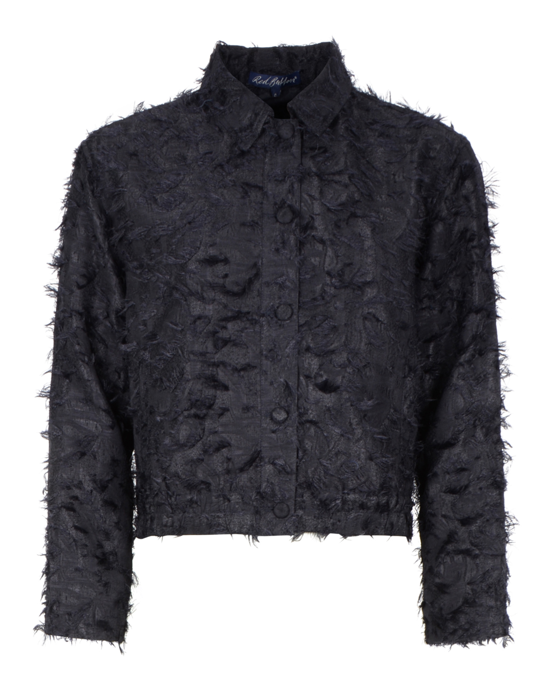 Jacka Bomber fringe marinblå