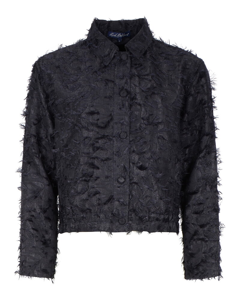 Jacka Bomber fringe marinblå
