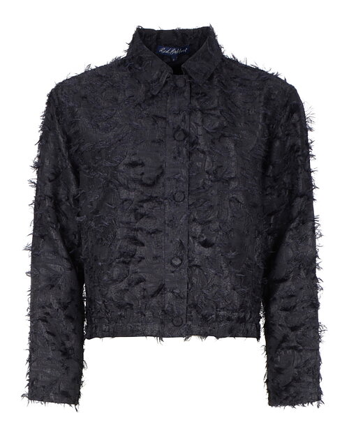 Jacka Bomber fringe marinblå
