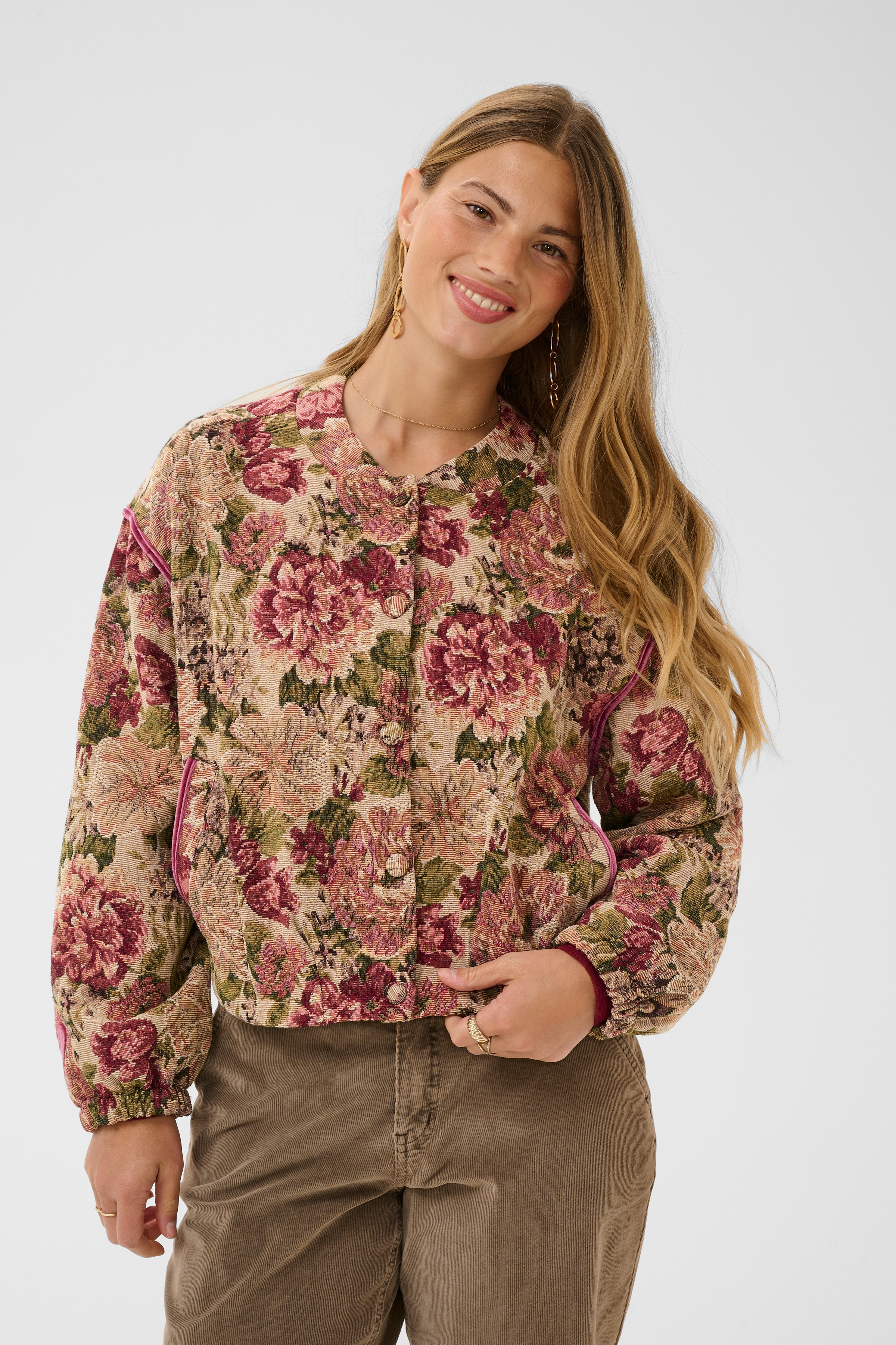 CRPetula Jacket Vintage Roses  Kort Brokadjacka - 6