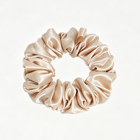 Silky hair scrunchie Large Champagne