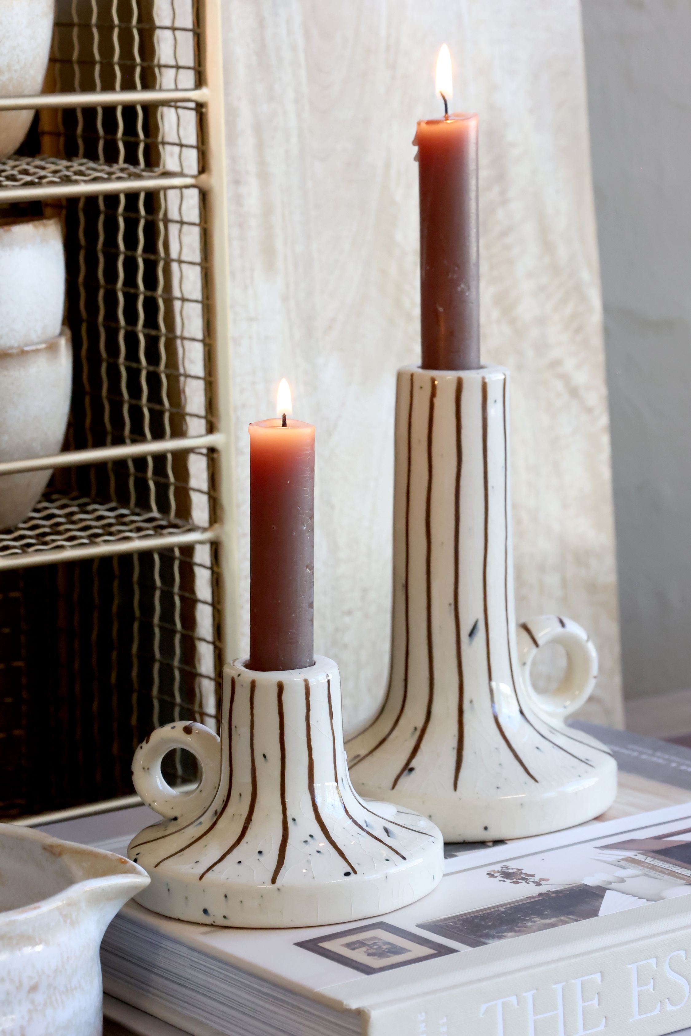LJUSSTAKE - RANDIG/OFFWHITE/BRUN - 2