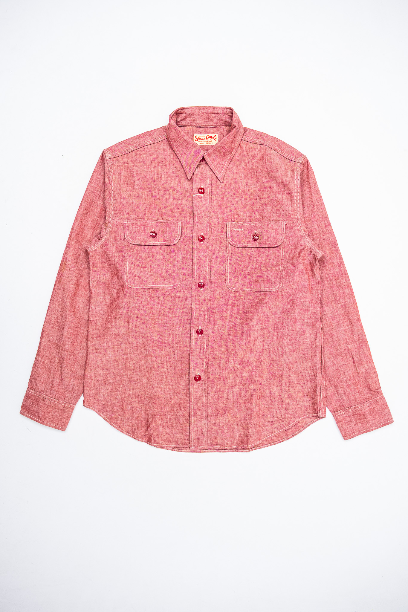 Sugar Cane - SC29682 Red Chambray Work Shirt - 2