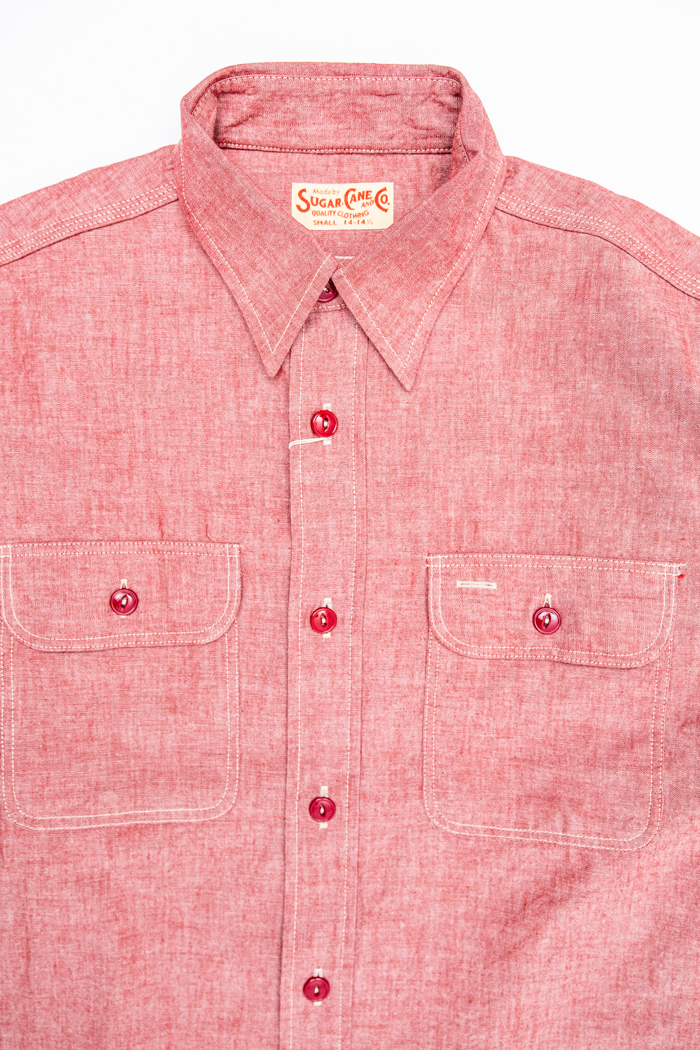 Sugar Cane - SC29682 Red Chambray Work Shirt - 3