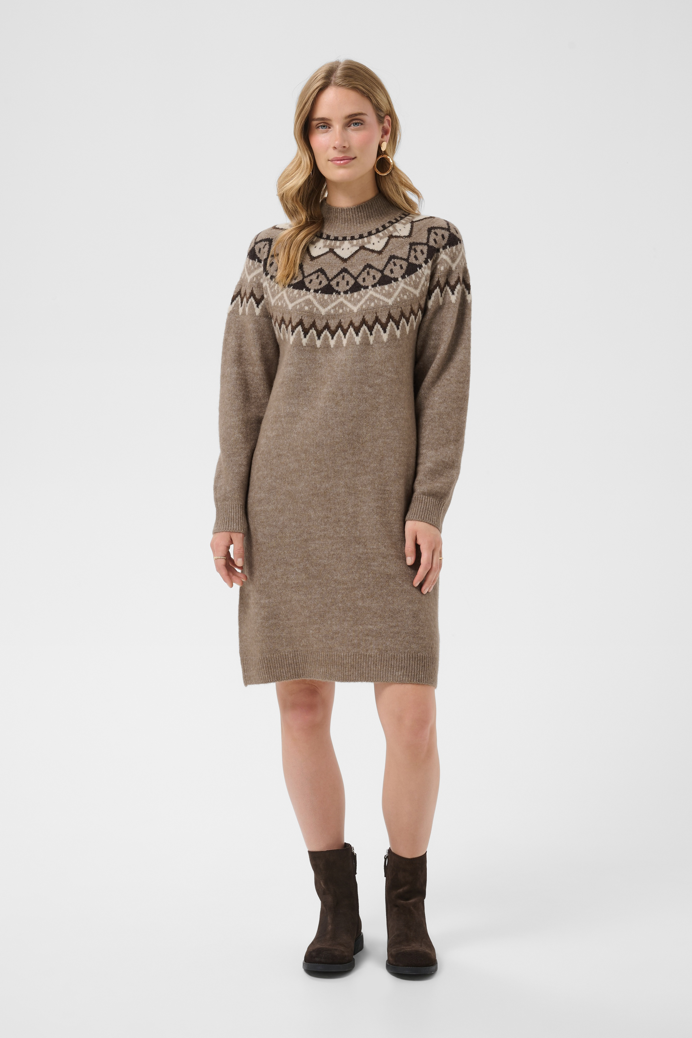 CRCherrie Knit Dress Brown Lentil Melange  Stickad klänning