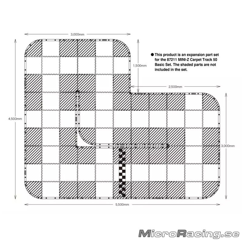 KYOSHO - Mini-Z RC Bana 50, Matta, Utöknings Set (44 delar – 50x50) - 3