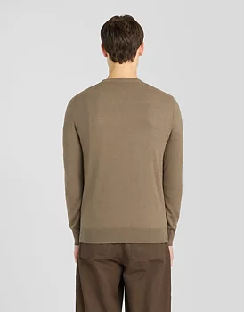 Lyle & Scott - Cotton Merino Crew - Khaki Ash