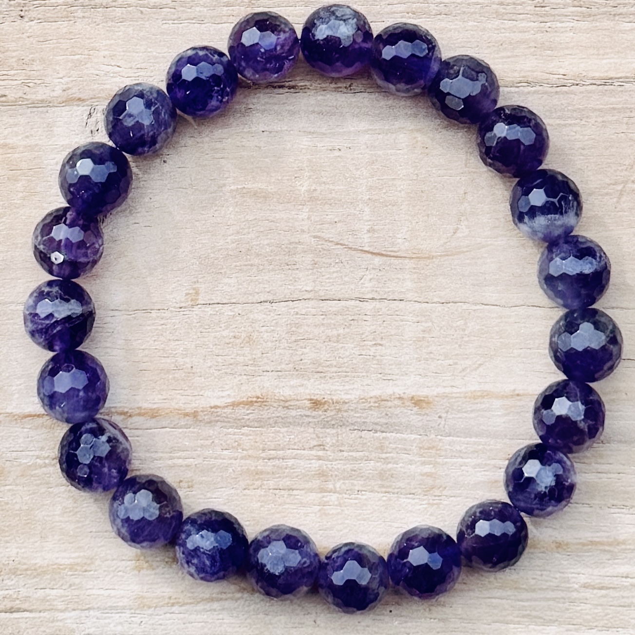 Armband 8 mm Ametist -Facett