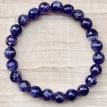 Armband 8 mm Ametist -Facett