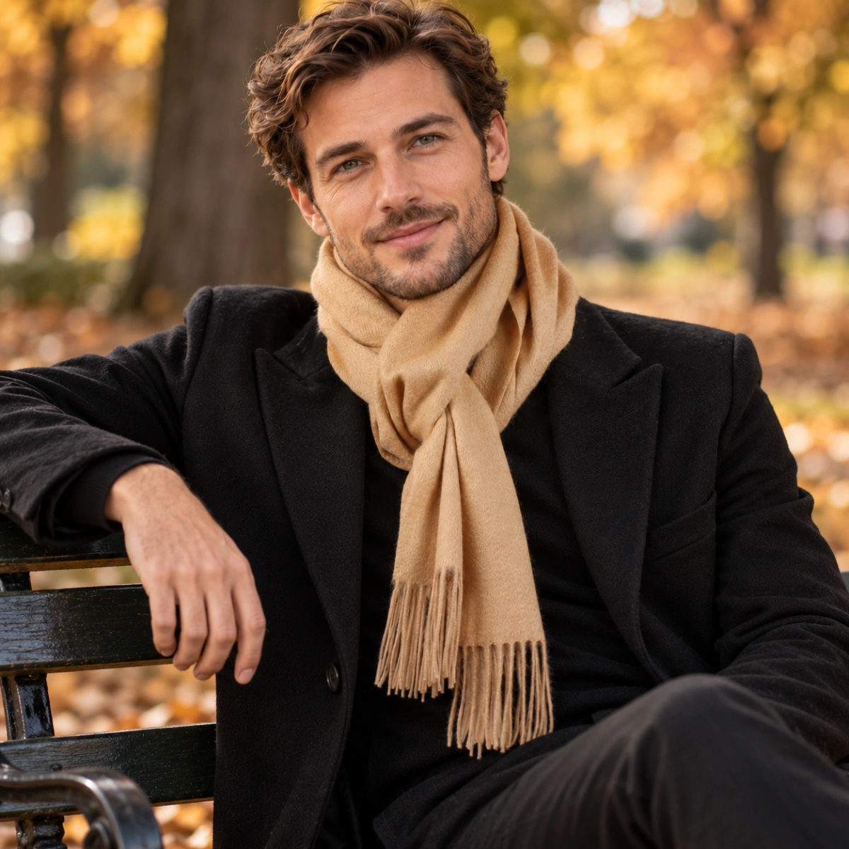 Kamelbrun Cashmere Halsduk - 3