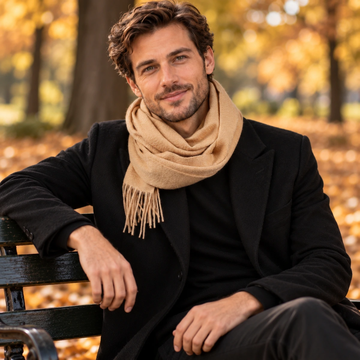 Kamelbrun Cashmere Halsduk