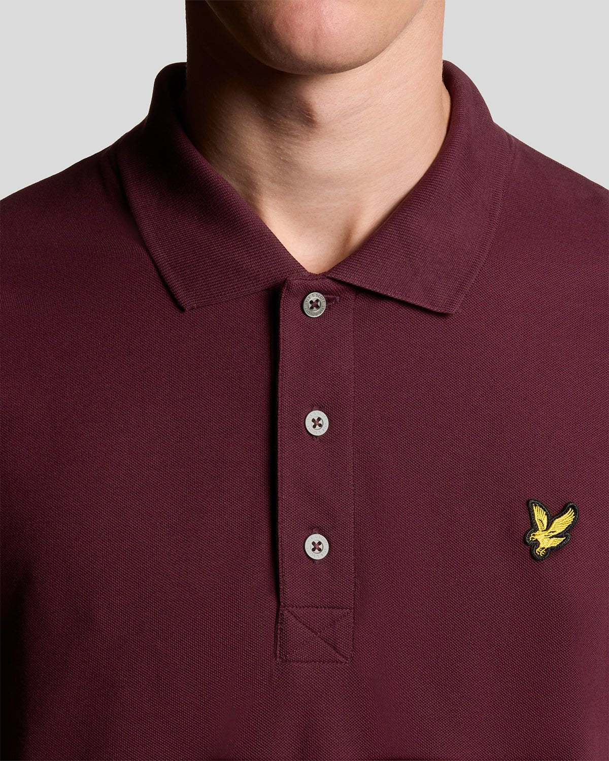 Lyle & Scott - Plain Polo Shirt - Burgundy - 3