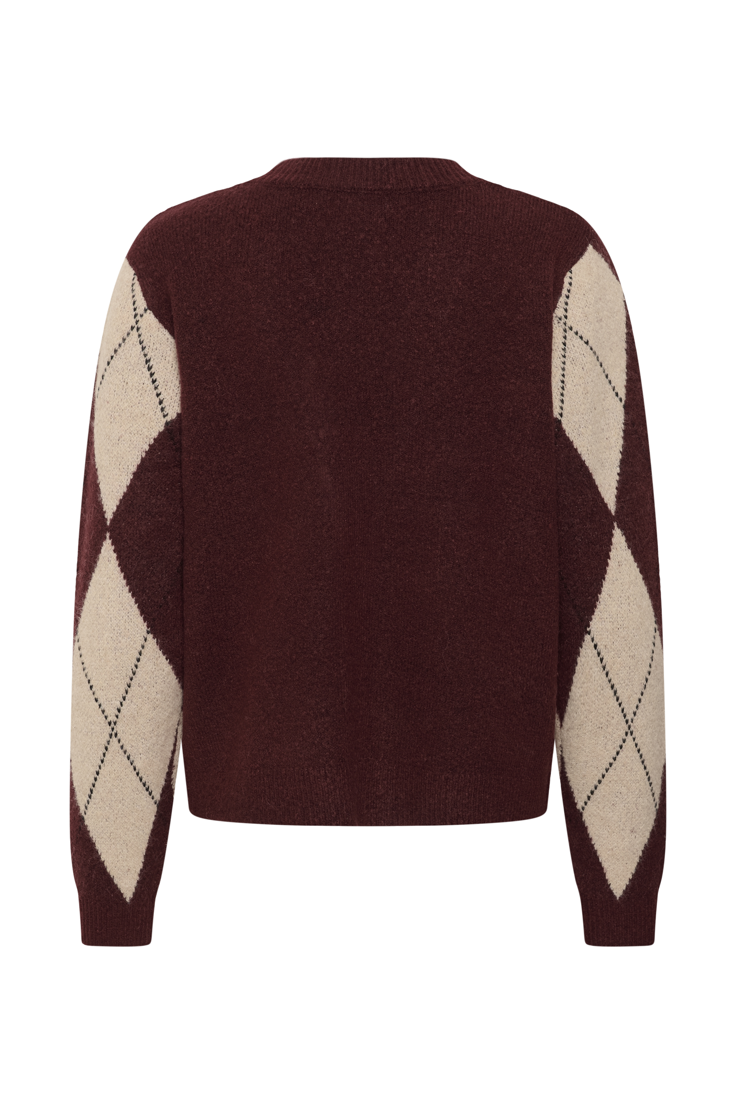 CUargyle Cardigan Burgundy Vinröd kofta med argylemönster - 3