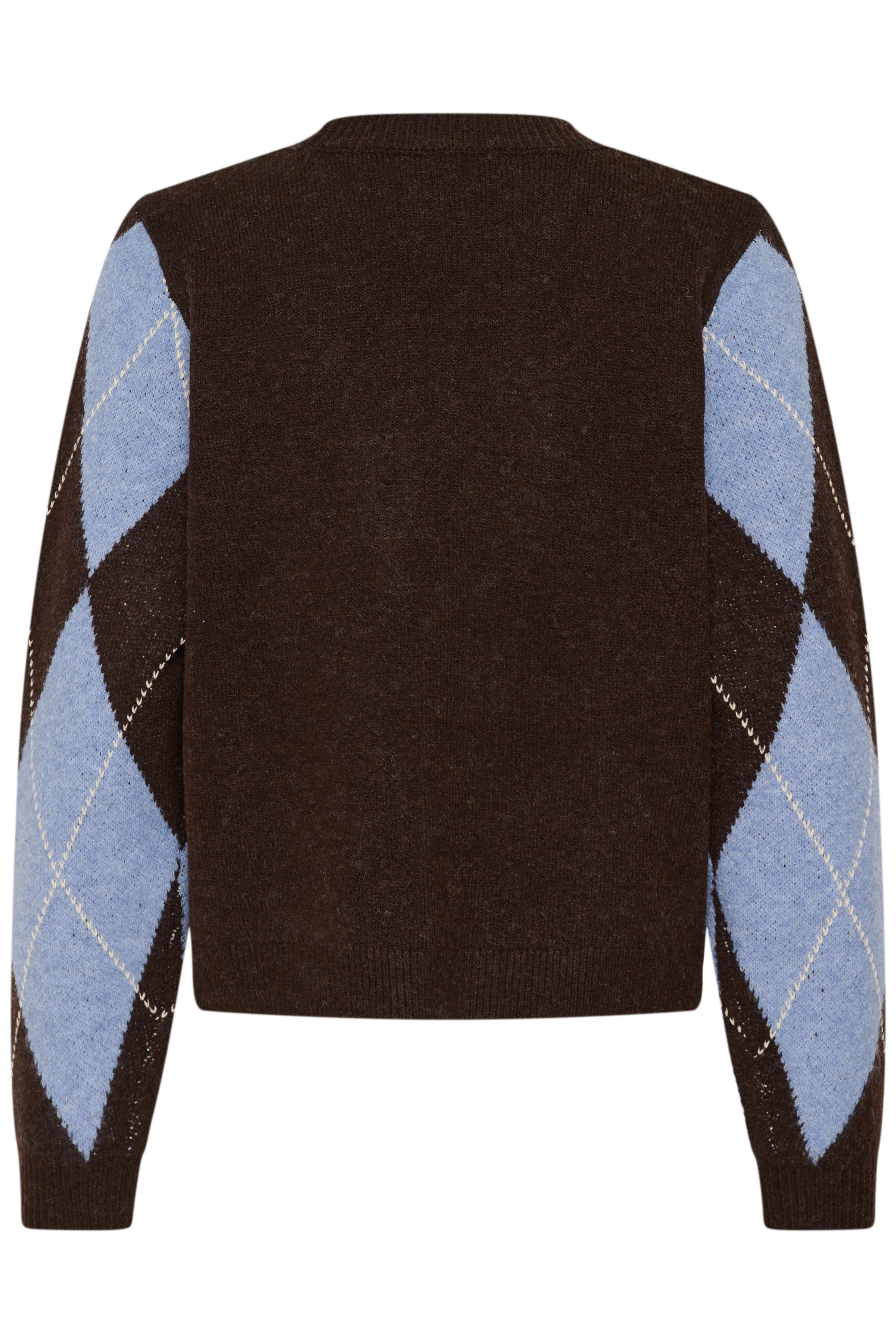 CUargyle Cardigan Brown/Blue Argyle Blå/brun kofta med argylemönster