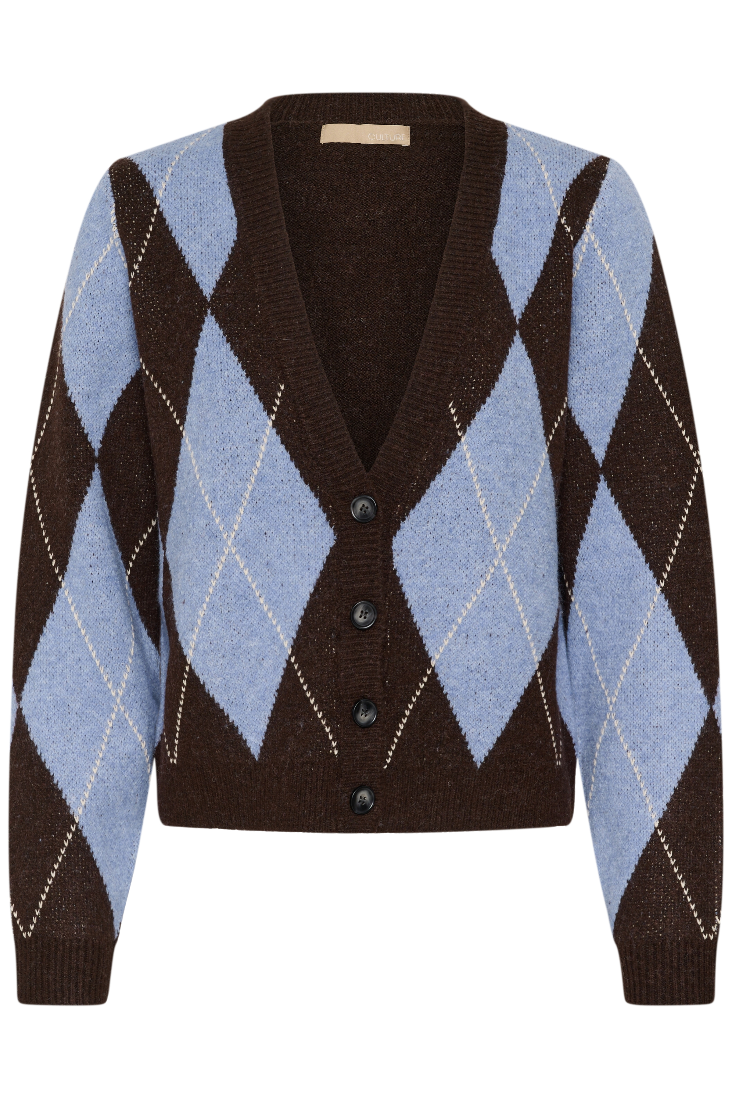 CUargyle Cardigan Brown/Blue Argyle Blå/brun kofta med argylemönster - 3
