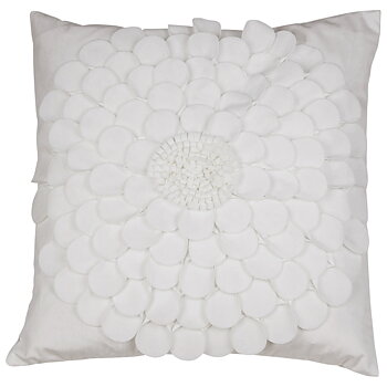 Kuddfodral Artflower vit sammet  shabby chic lantlig stil Gårdsromantik