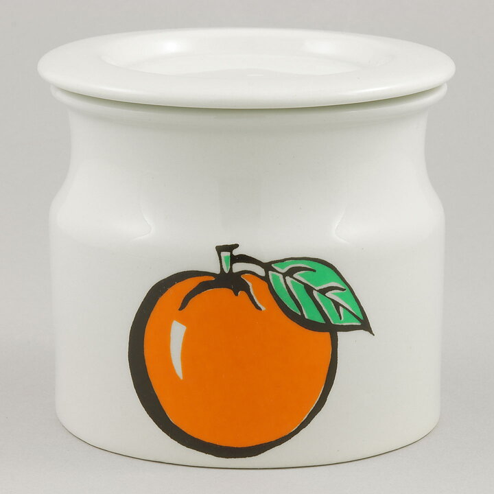 ウラ・プロコッペ  Tutti Fruttiシリーズ  オレンジ模様の容器  1964年  10/9cm