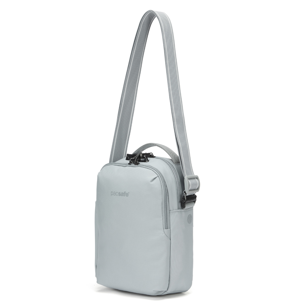 Stöldsäker axelremsväska - PACSAFE V Tour Crossbody Digital Grey - 3